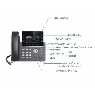 Grandstream GRP2615 SIP telefon, 4,3" TFT bar zaslon, 5 SIP računa, 10 programskih tipki, 2x1Gb, WiFi, BT Grandstream GRP2615 SIP telefon, 4,3" TFT bar zaslon, 5 SIP računa, 10 programskih tipki, 2x1Gb, WiFi, BT