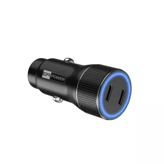 ER POWER 40W USB-C PD+QC 3.0 metalni dvostruki auto punjač