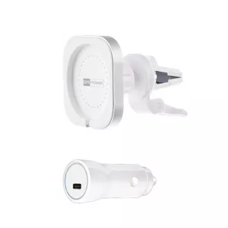 ER POWER CAR VENT MOUNT držač za MagSafe punjač + 20W auto punjač - bijeli