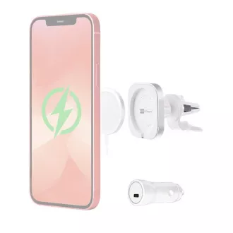 ER POWER CAR VENT MOUNT držač za MagSafe punjač + 20W auto punjač - bijeli