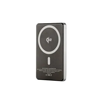 ER POWER Qi2 dvostruka prijenosna baterija 5000mAh s USB-C - svemirsko siva