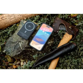 ER POWER Qi2 dvostruka prijenosna baterija 5000mAh s USB-C - svemirsko siva