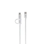 ER POWER Dvostruki kabel USB-C C/L Mfi 100 cm bijeli