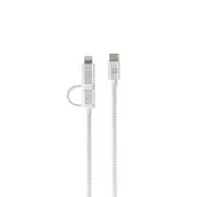ER POWER Dvostruki kabel USB-C C/L Mfi 200 cm bijeli
