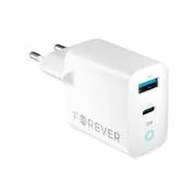 Zidni punjač Forever TC-06-20AC PD QC 1x USB-C 1x USB 20W bijeli