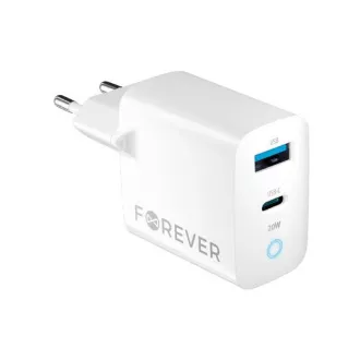 Zidni punjač Forever TC-06-20AC PD QC 1x USB-C 1x USB 20W bijeli