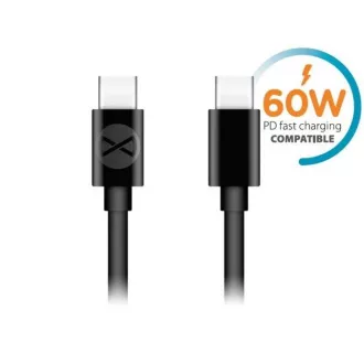 Forever USB-C/USB-C podatkovni kabel 1m 3A crni