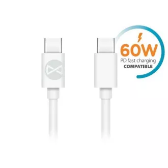 Forever USB-C/USB-C podatkovni kabel 1m 3A bijeli