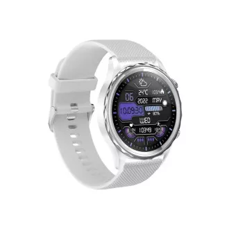 CARNEO Queen HR+/44mm/Srebrna/Sportska narukvica/Bijela