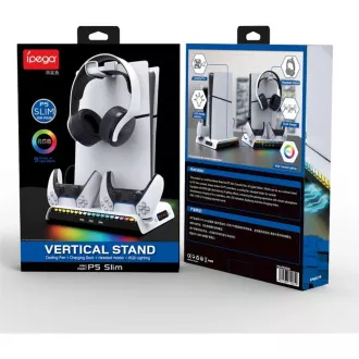 iPega P5S006 višenamjensko RGB postolje za punjenje s hlađenjem za PS5 Slim White
