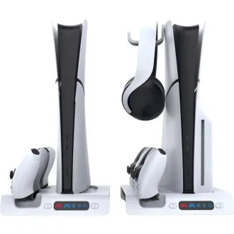 iPega P5S006 višenamjensko RGB postolje za punjenje s hlađenjem za PS5 Slim White iPega P5S006 višenamjensko RGB postolje za punjenje s hlađenjem za PS5 Slim White