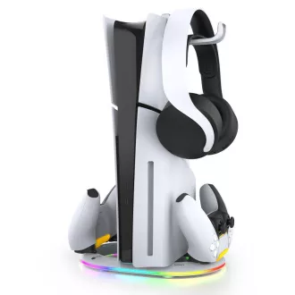 iPega P5S045 okomito postolje za punjenje s RGB-om za PS5/PS5 Slim White