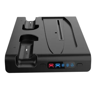 iPega P5S006 višenamjensko RGB postolje za punjenje s hlađenjem za PS5 Slim crna