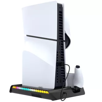 iPega P5S006 višenamjensko RGB postolje za punjenje s hlađenjem za PS5 Slim crna