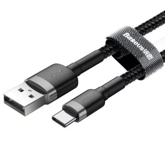 Baseus CATKLF-BG1 Cafule kabel USB-C 3A 1m sivo/crni