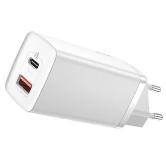 Baseus CCGAN2L-B02 GaN2 Lite brzi punjač USB + USB-C 65W bijeli Baseus CCGAN2L-B02 GaN2 Lite brzi punjač USB + USB-C 65W bijeli