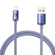 Baseus CAJY000005 Crystal Shine Series podatkovni kabel USB - Lightning 20W 1,2m ljubičasta
