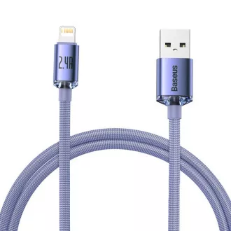 Baseus CAJY000005 Crystal Shine Series podatkovni kabel USB - Lightning 20W 1,2m ljubičasta