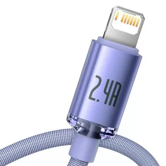 Baseus CAJY000005 Crystal Shine Series podatkovni kabel USB - Lightning 20W 1,2m ljubičasta