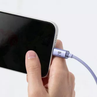 Baseus CAJY000005 Crystal Shine Series podatkovni kabel USB - Lightning 20W 1,2m ljubičasta
