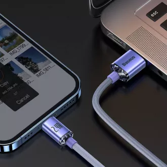 Baseus CAJY000005 Crystal Shine Series podatkovni kabel USB - Lightning 20W 1,2m ljubičasta