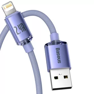 Baseus CAJY000005 Crystal Shine Series podatkovni kabel USB - Lightning 20W 1,2m ljubičasta