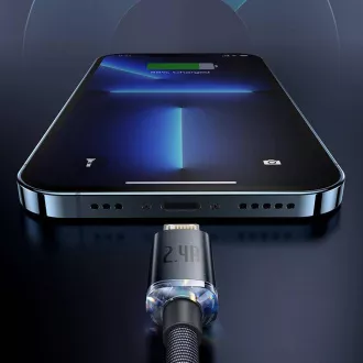 Baseus CAJY000005 Crystal Shine Series podatkovni kabel USB - Lightning 20W 1,2m ljubičasta