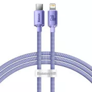 Baseus CAJY000205 Crystal Shine Series podatkovni kabel USB-C - Lightning 20W 1,2m ljubičasta