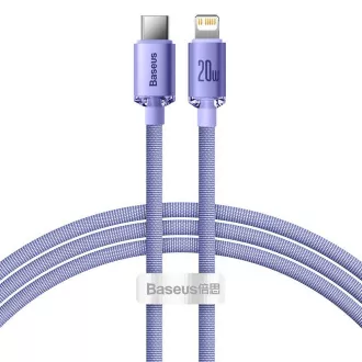 Baseus CAJY000205 Crystal Shine Series podatkovni kabel USB-C - Lightning 20W 1,2m ljubičasta