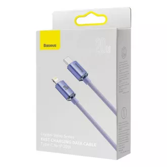 Baseus CAJY000205 Crystal Shine Series podatkovni kabel USB-C - Lightning 20W 1,2m ljubičasta