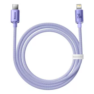 Baseus CAJY000205 Crystal Shine Series podatkovni kabel USB-C - Lightning 20W 1,2m ljubičasta