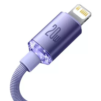 Baseus CAJY000205 Crystal Shine Series podatkovni kabel USB-C - Lightning 20W 1,2m ljubičasta