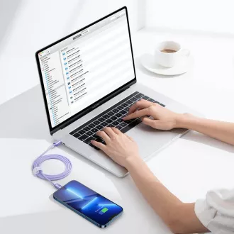Baseus CAJY000205 Crystal Shine Series podatkovni kabel USB-C - Lightning 20W 1,2m ljubičasta