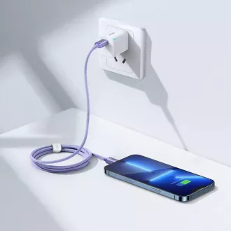 Baseus CAJY000205 Crystal Shine Series podatkovni kabel USB-C - Lightning 20W 1,2m ljubičasta