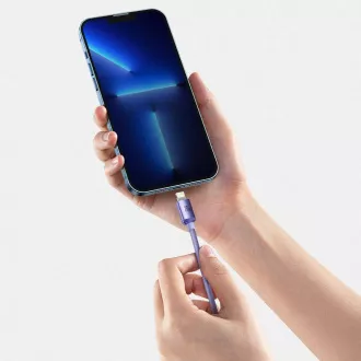Baseus CAJY000205 Crystal Shine Series podatkovni kabel USB-C - Lightning 20W 1,2m ljubičasta