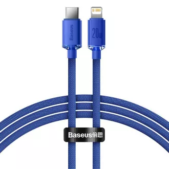 Baseus CAJY000203 Crystal Shine Series podatkovni kabel USB-C - Lightning 20W 1,2 m plava
