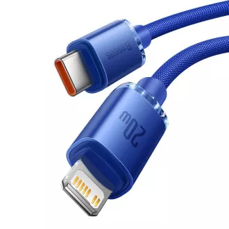 Baseus CAJY000203 Crystal Shine Series podatkovni kabel USB-C - Lightning 20W 1,2 m plava