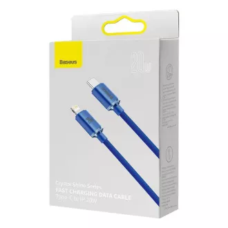 Baseus CAJY000203 Crystal Shine Series podatkovni kabel USB-C - Lightning 20W 1,2 m plava