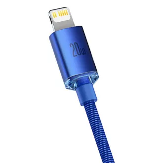 Baseus CAJY000203 Crystal Shine Series podatkovni kabel USB-C - Lightning 20W 1,2 m plava