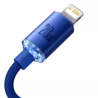 Baseus CAJY000203 Crystal Shine Series podatkovni kabel USB-C - Lightning 20W 1,2 m plava