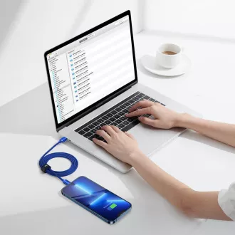 Baseus CAJY000203 Crystal Shine Series podatkovni kabel USB-C - Lightning 20W 1,2 m plava