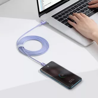 Baseus CAJY000705 Crystal Shine Series podatkovni kabel USB-C - USB-C 100W 2m ljubičasta