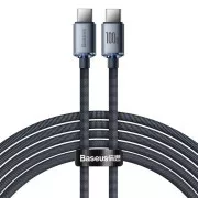 Baseus CAJY000701 Crystal Shine Series podatkovni kabel USB-C - USB-C 100W 2m crni