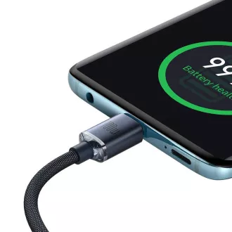 Baseus CAJY000701 Crystal Shine Series podatkovni kabel USB-C - USB-C 100W 2m crni