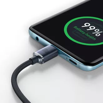 Baseus CAJY000701 Crystal Shine Series podatkovni kabel USB-C - USB-C 100W 2m crni