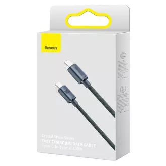Baseus CAJY000701 Crystal Shine Series podatkovni kabel USB-C - USB-C 100W 2m crni