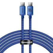 Baseus CAJY000703 Crystal Shine Series podatkovni kabel USB-C - USB-C 100W 2m plavi