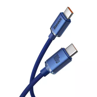 Baseus CAJY000703 Crystal Shine Series podatkovni kabel USB-C - USB-C 100W 2m plavi