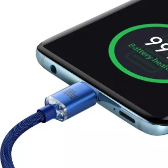 Baseus CAJY000703 Crystal Shine Series podatkovni kabel USB-C - USB-C 100W 2m plavi