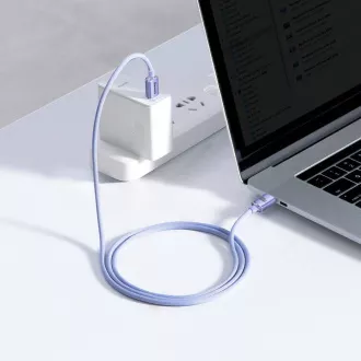Baseus CAJY000605 Crystal Shine Series podatkovni kabel USB-C - USB-C 100W 1,2 m ljubičasta
